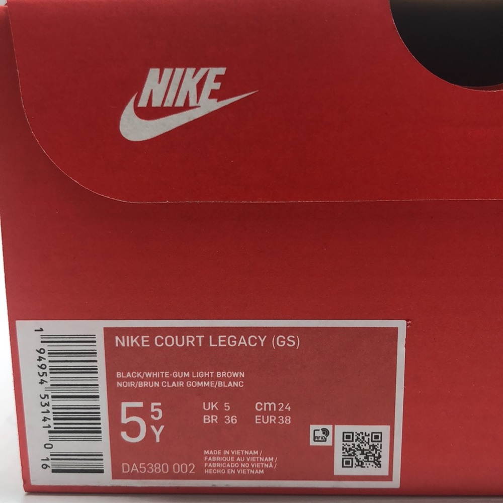 Nike Court Legacy (GS) Black/White DA5380-002 New with Box - Picture 2 of 7